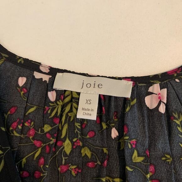 Joie Blouse Womens XS Extra Small Multi Bolona Floral Puff Shoulder Button Front - Picture 8 of 11